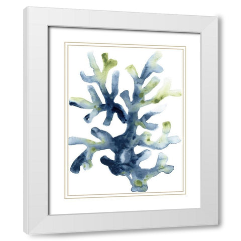 Liquid Coral I White Modern Wood Framed Art Print with Double Matting by Vess, June Erica