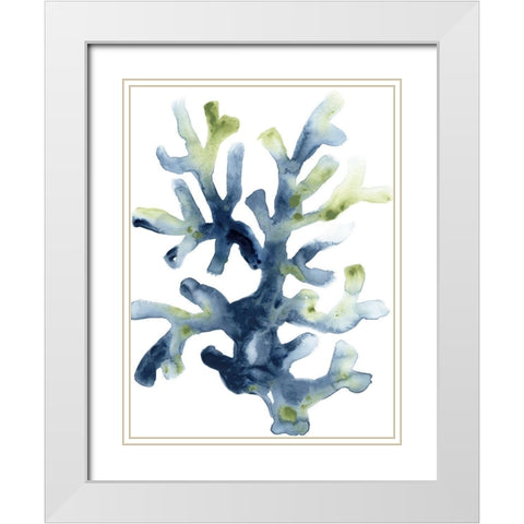 Liquid Coral I White Modern Wood Framed Art Print with Double Matting by Vess, June Erica