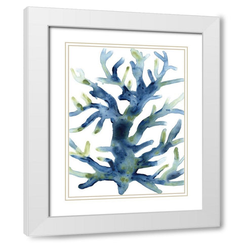Liquid Coral III White Modern Wood Framed Art Print with Double Matting by Vess, June Erica