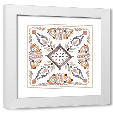 Summertime Ceramic II White Modern Wood Framed Art Print with Double Matting by Wang, Melissa