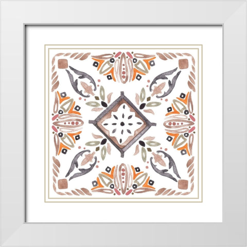 Summertime Ceramic II White Modern Wood Framed Art Print with Double Matting by Wang, Melissa