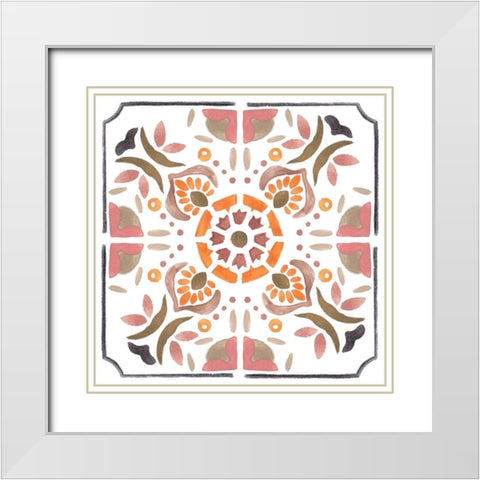 Summertime Ceramic V White Modern Wood Framed Art Print with Double Matting by Wang, Melissa