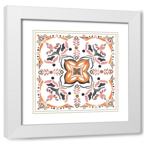 Summertime Ceramic VI White Modern Wood Framed Art Print with Double Matting by Wang, Melissa