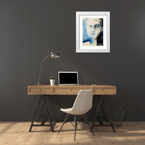 Tildas Gaze I White Modern Wood Framed Art Print with Double Matting by Parker, Jennifer Paxton