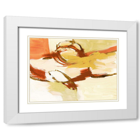 Saffron and Sienna II White Modern Wood Framed Art Print with Double Matting by Barnes, Victoria