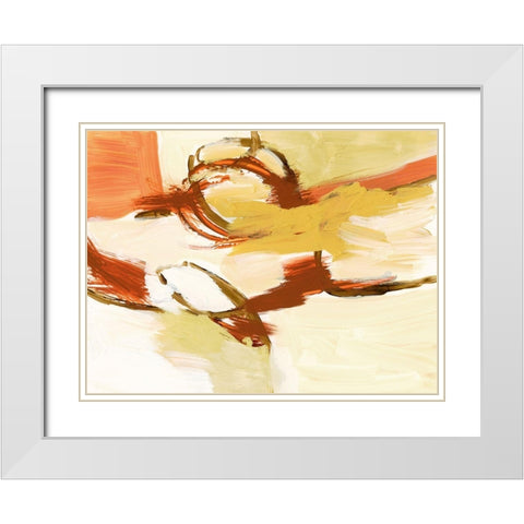 Saffron and Sienna II White Modern Wood Framed Art Print with Double Matting by Barnes, Victoria