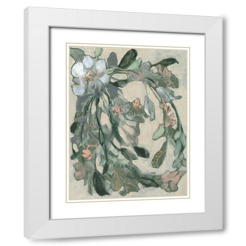 Cascading Bouquet I White Modern Wood Framed Art Print with Double Matting by Goldberger, Jennifer