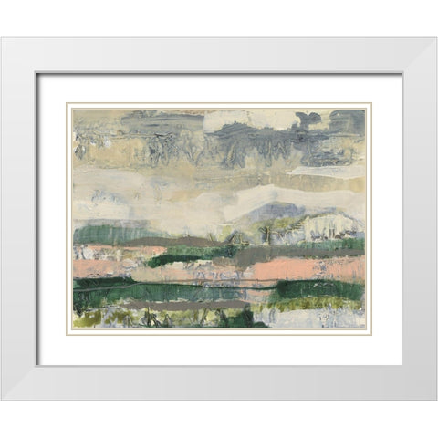 Textured Horizon I White Modern Wood Framed Art Print with Double Matting by Goldberger, Jennifer