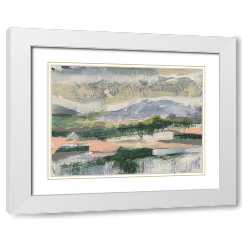 Textured Horizon II White Modern Wood Framed Art Print with Double Matting by Goldberger, Jennifer