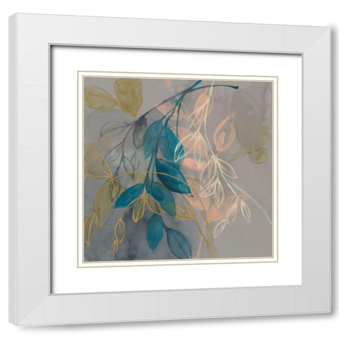 Layers of Branches II White Modern Wood Framed Art Print with Double Matting by Goldberger, Jennifer