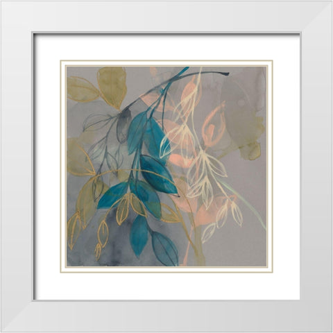 Layers of Branches II White Modern Wood Framed Art Print with Double Matting by Goldberger, Jennifer