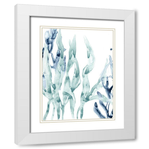 Blue Kelp III White Modern Wood Framed Art Print with Double Matting by Vess, June Erica