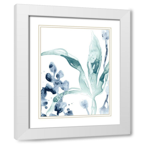 Blue Kelp IV White Modern Wood Framed Art Print with Double Matting by Vess, June Erica
