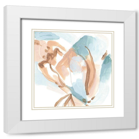 Abstracted Shells I White Modern Wood Framed Art Print with Double Matting by Vess, June Erica