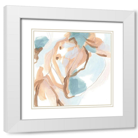 Abstracted Shells II White Modern Wood Framed Art Print with Double Matting by Vess, June Erica