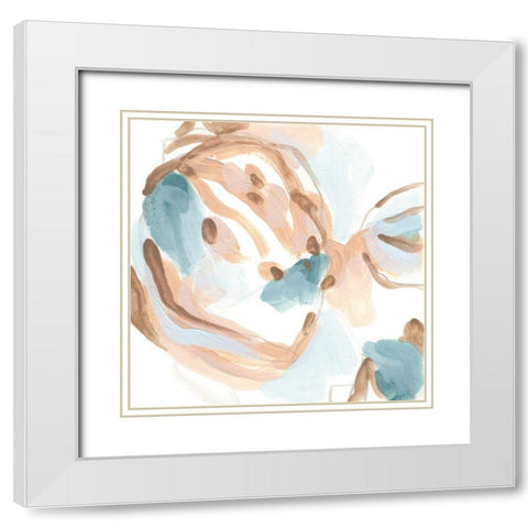Abstracted Shells III White Modern Wood Framed Art Print with Double Matting by Vess, June Erica