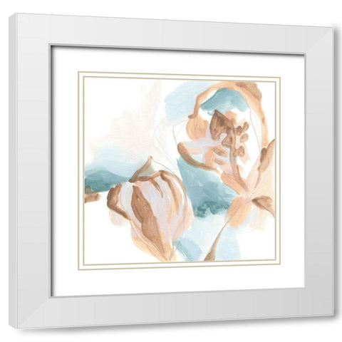 Abstracted Shells IV White Modern Wood Framed Art Print with Double Matting by Vess, June Erica