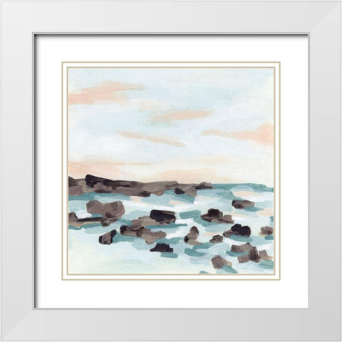 Coastal Shoals I White Modern Wood Framed Art Print with Double Matting by Vess, June Erica