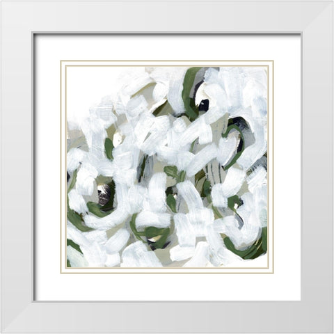 Snow Lichen I White Modern Wood Framed Art Print with Double Matting by Vess, June Erica