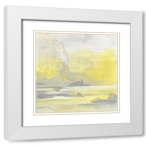 Citron Shore II White Modern Wood Framed Art Print with Double Matting by Vess, June Erica