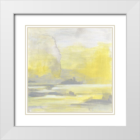 Citron Shore II White Modern Wood Framed Art Print with Double Matting by Vess, June Erica