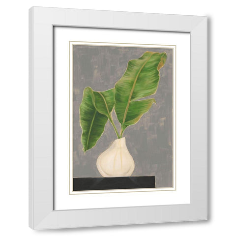 Frond in Vase III White Modern Wood Framed Art Print with Double Matting by Goldberger, Jennifer