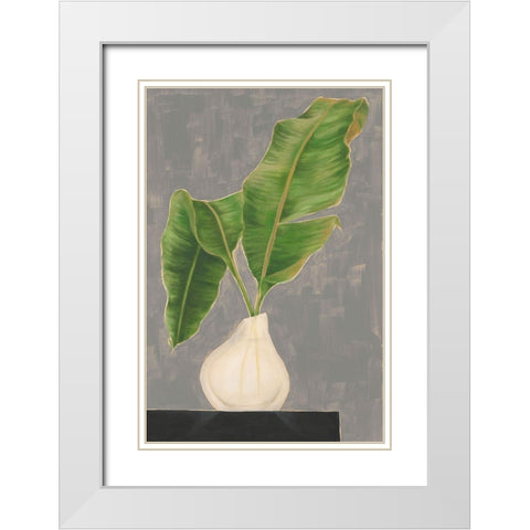 Frond in Vase III White Modern Wood Framed Art Print with Double Matting by Goldberger, Jennifer