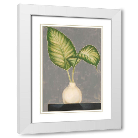 Frond in Vase IV White Modern Wood Framed Art Print with Double Matting by Goldberger, Jennifer