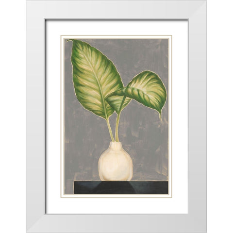 Frond in Vase IV White Modern Wood Framed Art Print with Double Matting by Goldberger, Jennifer