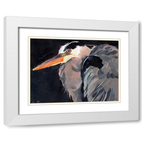 Great Heron II White Modern Wood Framed Art Print with Double Matting by Parker, Jennifer Paxton