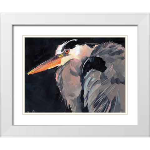 Great Heron II White Modern Wood Framed Art Print with Double Matting by Parker, Jennifer Paxton