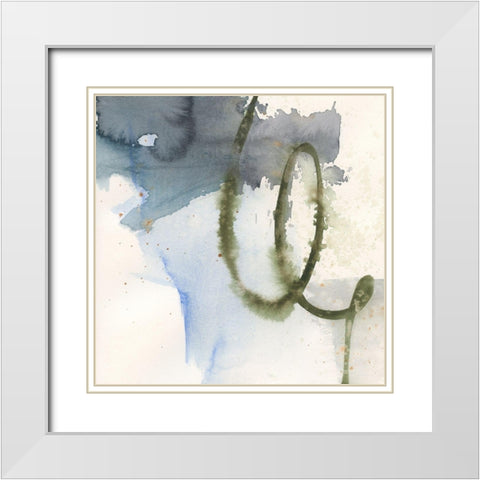 Earth Curve I White Modern Wood Framed Art Print with Double Matting by Barnes, Victoria