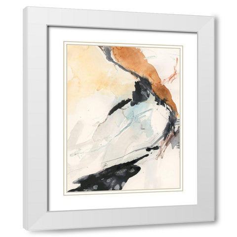 Efflux I White Modern Wood Framed Art Print with Double Matting by Borges, Victoria