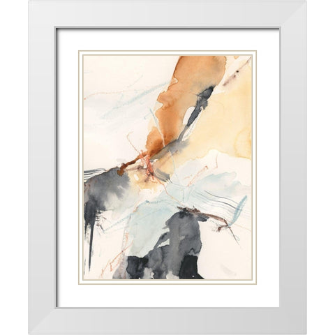 Efflux II White Modern Wood Framed Art Print with Double Matting by Borges, Victoria