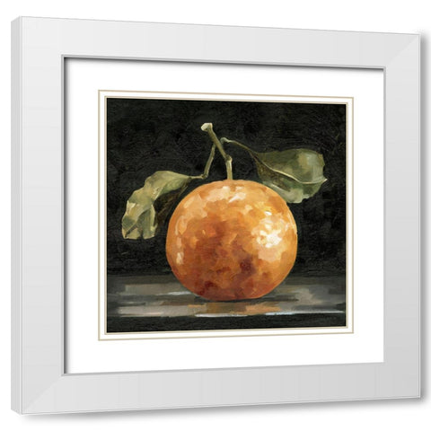 Dark Orange Deux I White Modern Wood Framed Art Print with Double Matting by Caroline, Emma