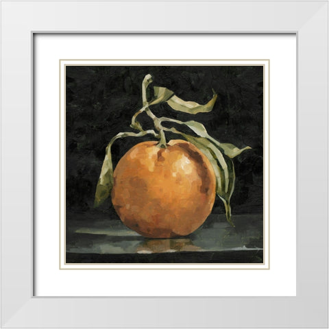 Dark Orange Deux II White Modern Wood Framed Art Print with Double Matting by Caroline, Emma