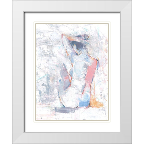 Pastel Study II White Modern Wood Framed Art Print with Double Matting by Harper, Ethan