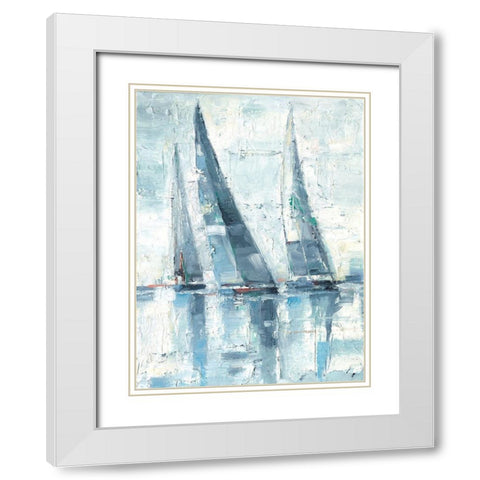 Regatta II White Modern Wood Framed Art Print with Double Matting by Harper, Ethan