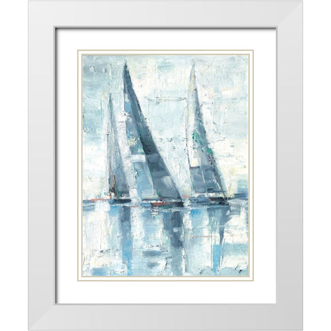 Regatta II White Modern Wood Framed Art Print with Double Matting by Harper, Ethan