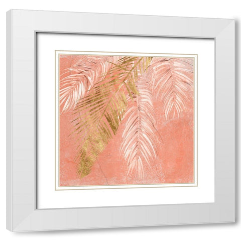 Golden Palms I White Modern Wood Framed Art Print with Double Matting by Parker, Jennifer Paxton