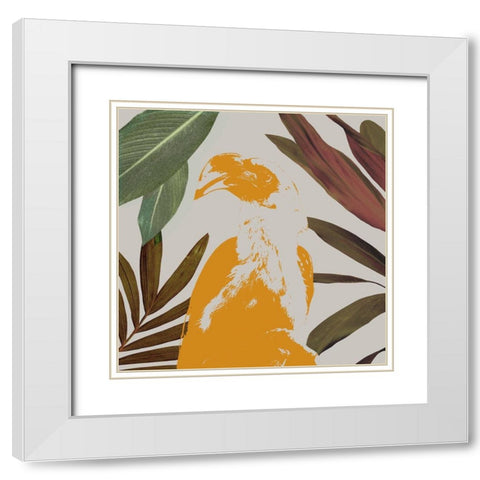 Graphic Tropical Bird II White Modern Wood Framed Art Print with Double Matting by Warren, Annie