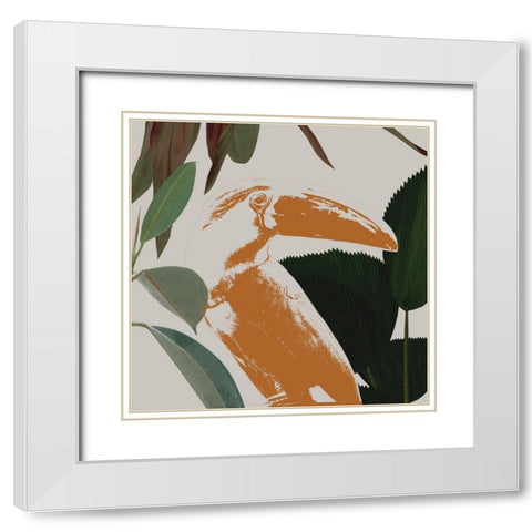 Graphic Tropical Bird III White Modern Wood Framed Art Print with Double Matting by Warren, Annie