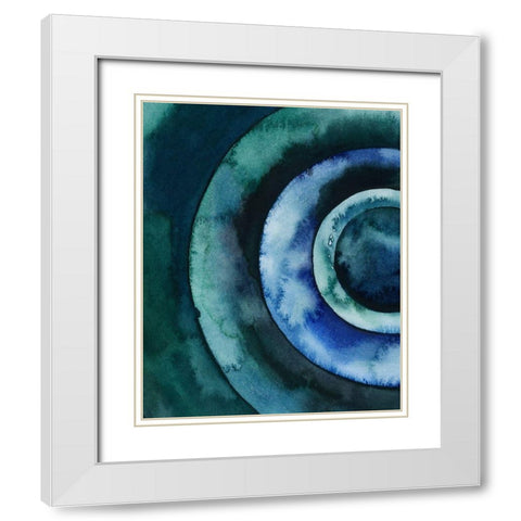 Cobalt Vortex I White Modern Wood Framed Art Print with Double Matting by Popp, Grace