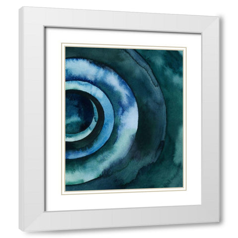 Cobalt Vortex II White Modern Wood Framed Art Print with Double Matting by Popp, Grace