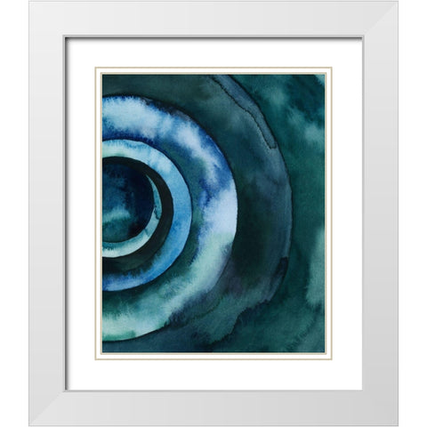 Cobalt Vortex II White Modern Wood Framed Art Print with Double Matting by Popp, Grace