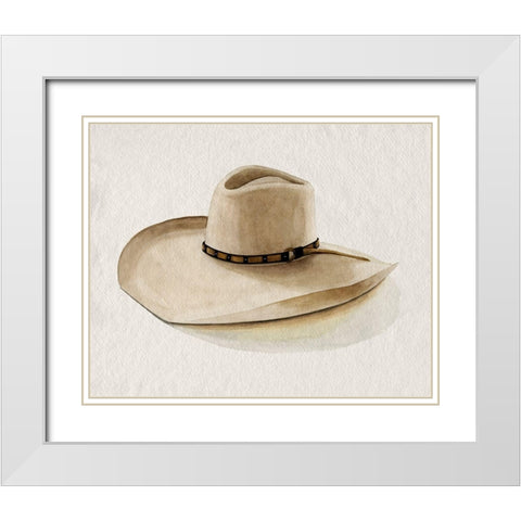 Cowboy Hat I White Modern Wood Framed Art Print with Double Matting by Popp, Grace