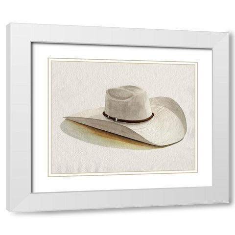 Cowboy Hat II White Modern Wood Framed Art Print with Double Matting by Popp, Grace