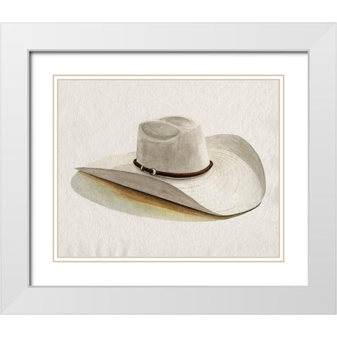 Cowboy Hat II White Modern Wood Framed Art Print with Double Matting by Popp, Grace