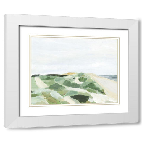 Coastline Greenery I White Modern Wood Framed Art Print with Double Matting by Warren, Annie