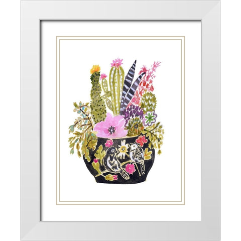 Painted Vase of Flowers III White Modern Wood Framed Art Print with Double Matting by Fields, Karen